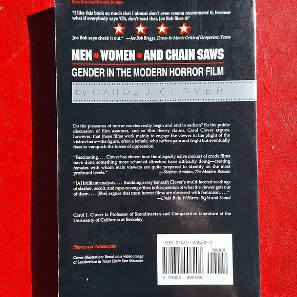 Men, Women, and Chain Saws Book by Carol J. Clover - Black and Red Cover - Picture 2 of 2